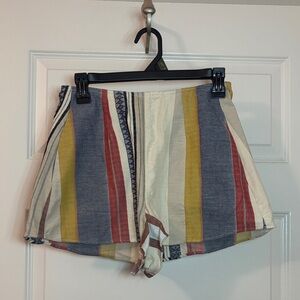 Show Me Your MuMu Sawyer Multicolor Striped High Waist Shorts SZ SM Cotton Boho